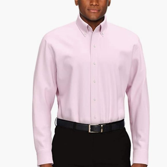 Buttoned Down Men's Slim Fit Button Collar Solid Dress Shirt SIZE 17 1/2 - Picture 3 of 5